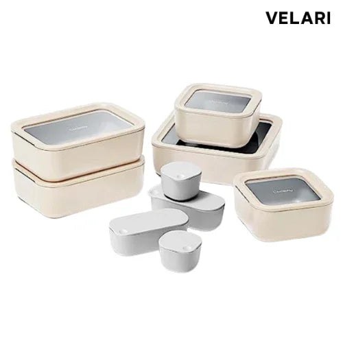 Set of Glass Containers with Ceramic Coating – 14 Pieces