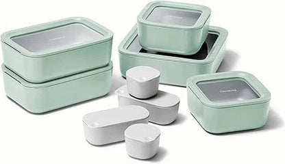Set of Glass Containers with Ceramic Coating – 14 Pieces