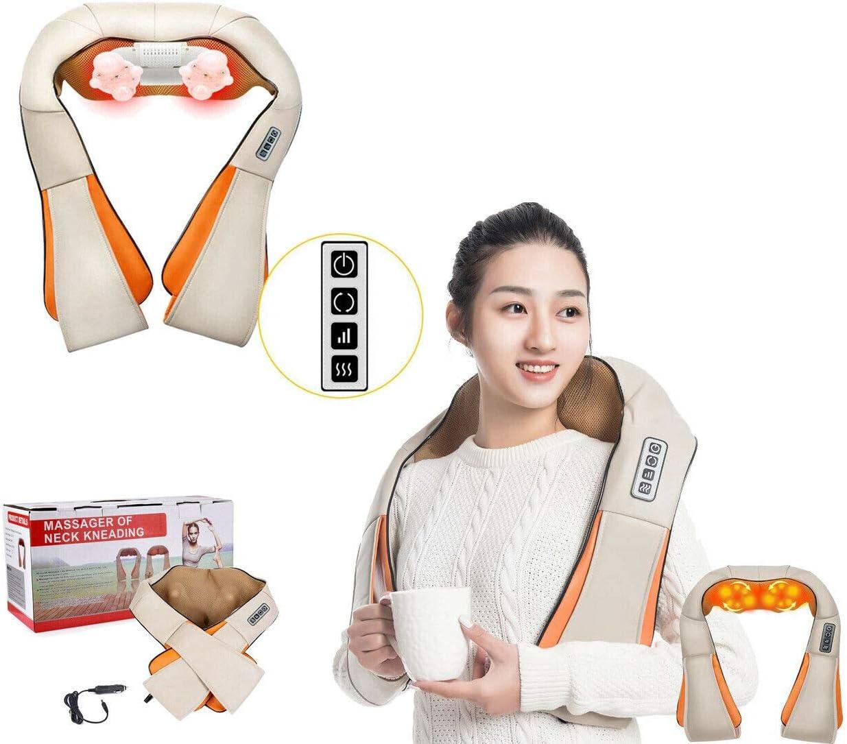 Massaggiatore Shiatsu Cervicale Termico per Collo, Spalle, Schiena, Gambe and Glutei 