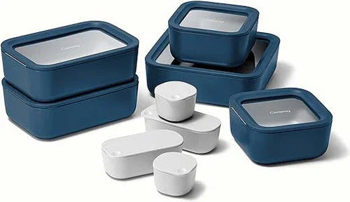 Set of Glass Containers with Ceramic Coating – 14 Pieces