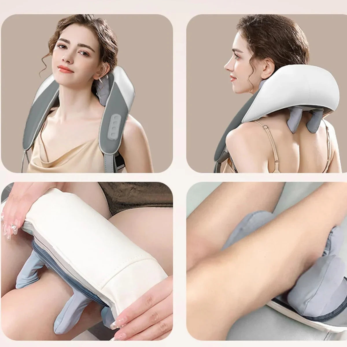 Massager for hips, shoulders and back with therapeutic heat 