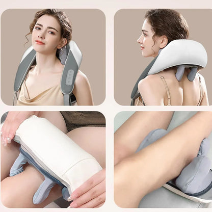 Massager for hips, shoulders and back with therapeutic heat 