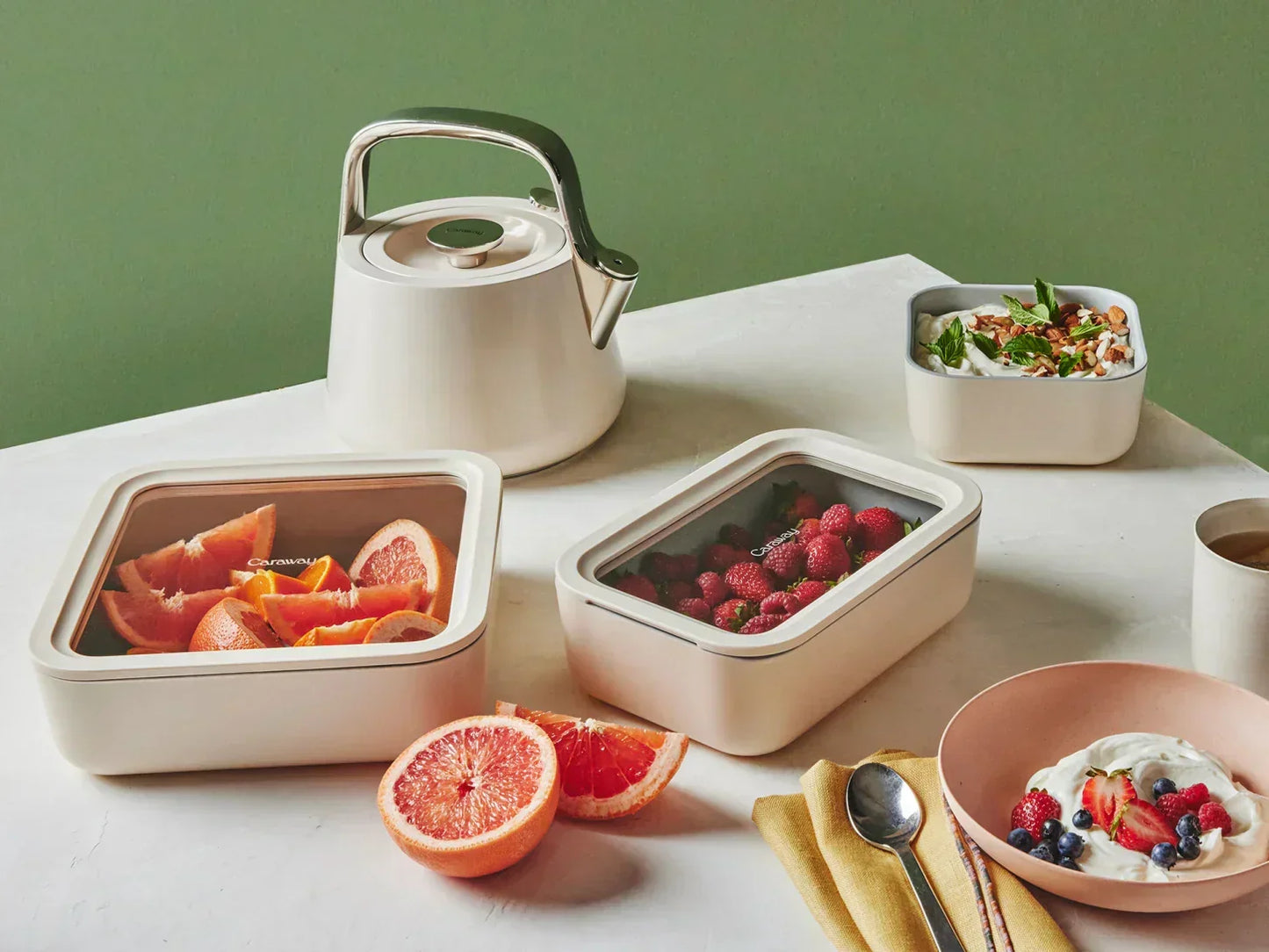 Set of Glass Containers with Ceramic Coating – 14 Pieces