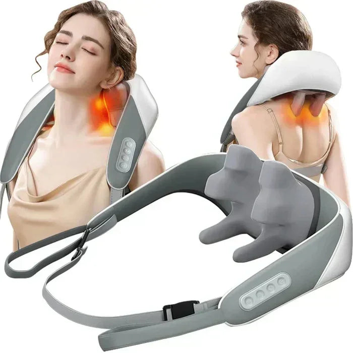 Massager for hips, shoulders and back with therapeutic heat 