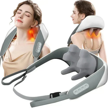 Massager for hips, shoulders and back with therapeutic heat 