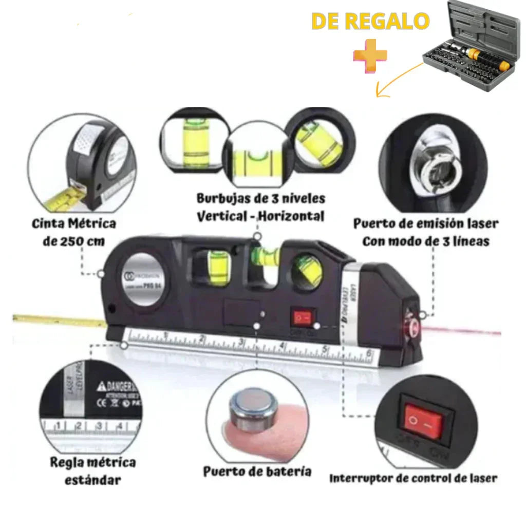 LaserLevel Level Meter + Gift Kit De Tornilladores y Llaves Tubo 